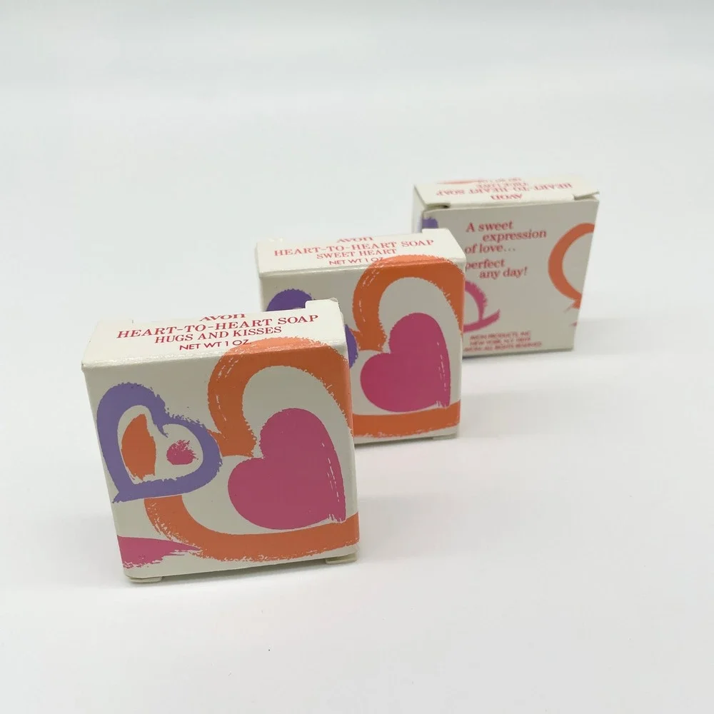 Vintage Avon Bath Soap Heart to‎ Heart 1980s Hugs Kisses Sweetheart Valentines